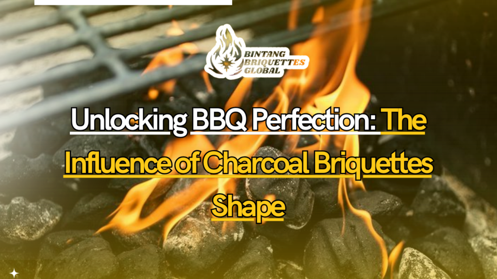 Different charcoal briquettes shapes arranged on a grill showing how shape affects heat distribution