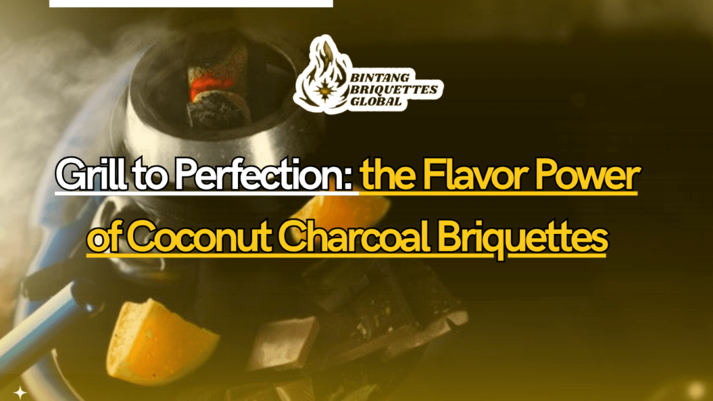 Close-up of glowing coconut charcoal briquettes heating up a grill for flavorful cooking