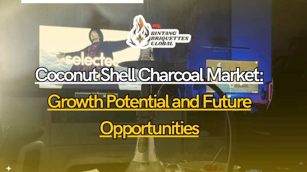 High-grade coconut shell charcoal briquettes stacked for international shipment.