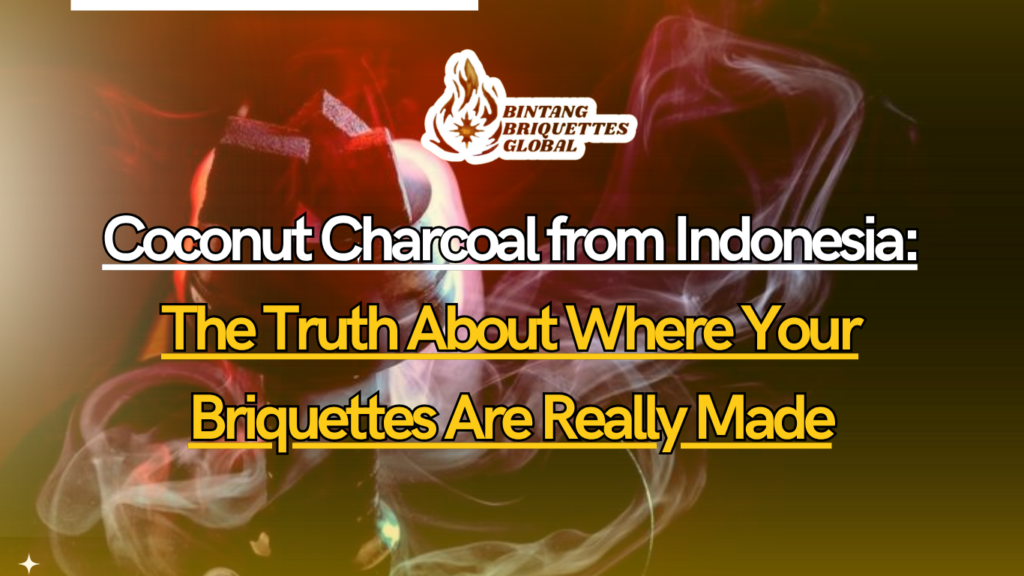 Authentic Coconut Shell Charcoal Briquettes Produced in Indonesia