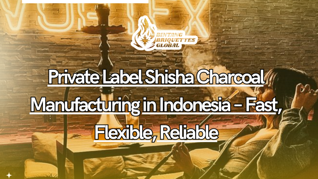 Private label shisha charcoal boxes stacked for international shipment from Indonesia factory