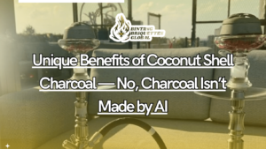 Close-up of coconut shell charcoal briquettes showcasing the unique benefits of coconut shell charcoal