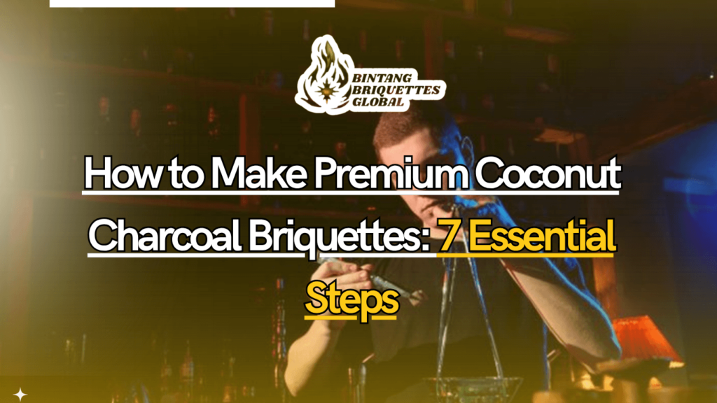 A worker shaping coconut charcoal mixture into briquettes by hand, showcasing one of the 7 essential steps in making premium coconut charcoal briquettes