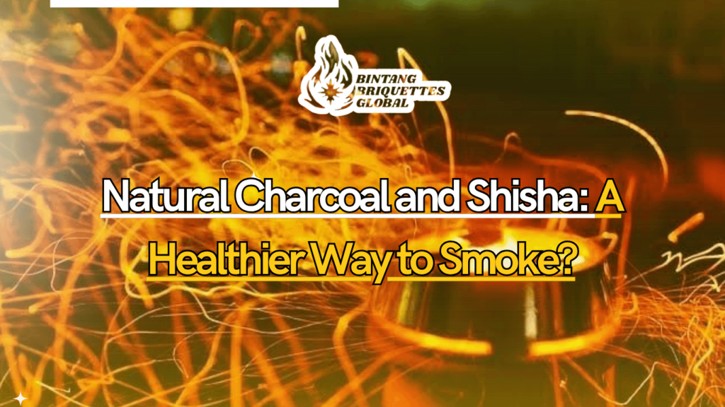 Burning natural coconut shell charcoal briquettes on a shisha charcoal burner for a cleaner smoking session