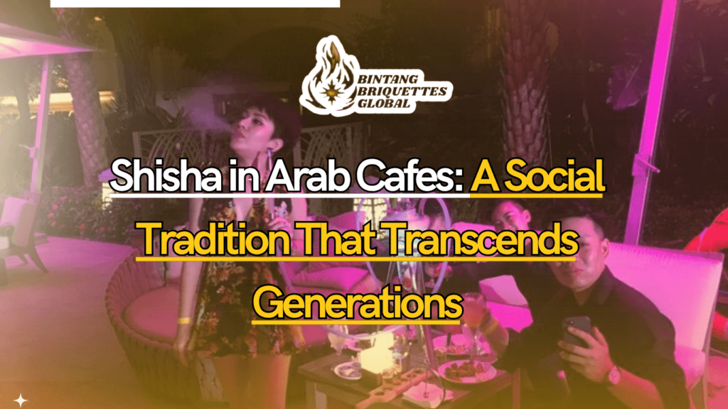 Shisha in Arab cafes with men sitting around a traditional water pipe in Cairo