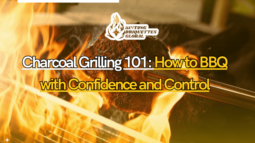 Man grilling meat over a charcoal grill demonstrating how to BBQ with confidence and control
