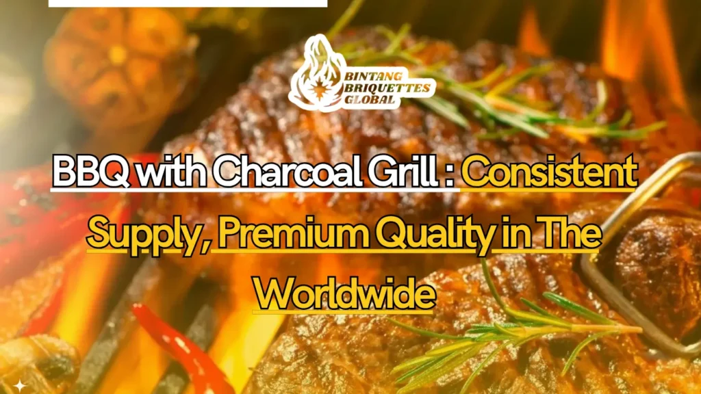 Premium BBQ charcoal briquettes ready for global export with consistent size and packaging