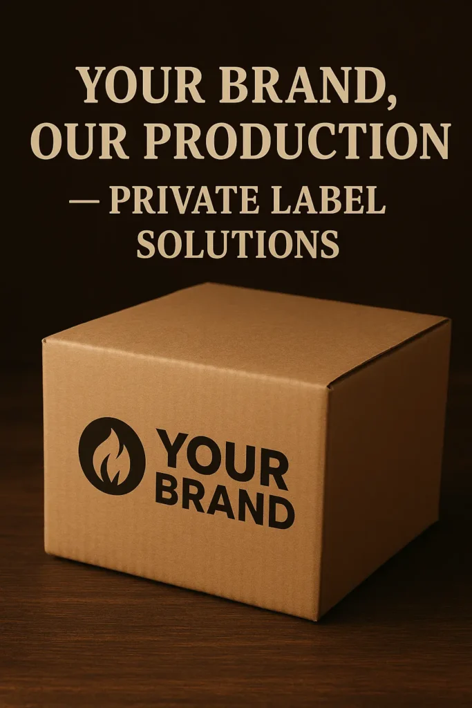 Customized coconut charcoal packaging designs created for international private label brands in Europe and the Middle East.