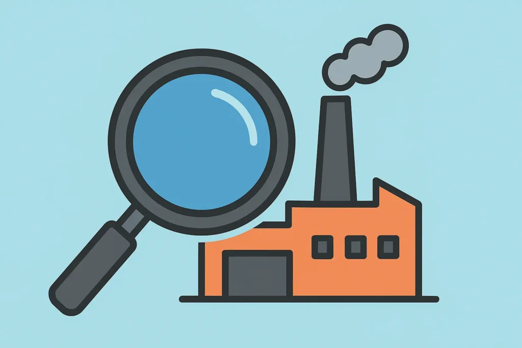 Illustration showing a factory manager communicating with team members and sharing technical information, highlighting transparency and operational behavior.