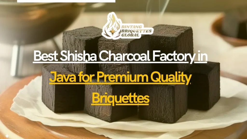 Shisha charcoal factory in Java producing premium coconut charcoal briquettes for export markets