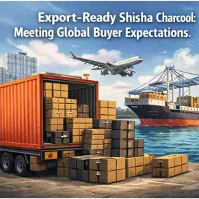 Export-oriented shisha charcoal factories in Java focus on packaging integrity, size accuracy, and quality control to meet international buyer expectations.