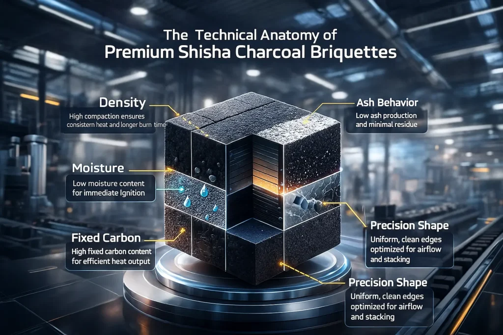 Demonstrates rigorous performance standards that separate premium shisha charcoal briquettes from ordinary charcoal.