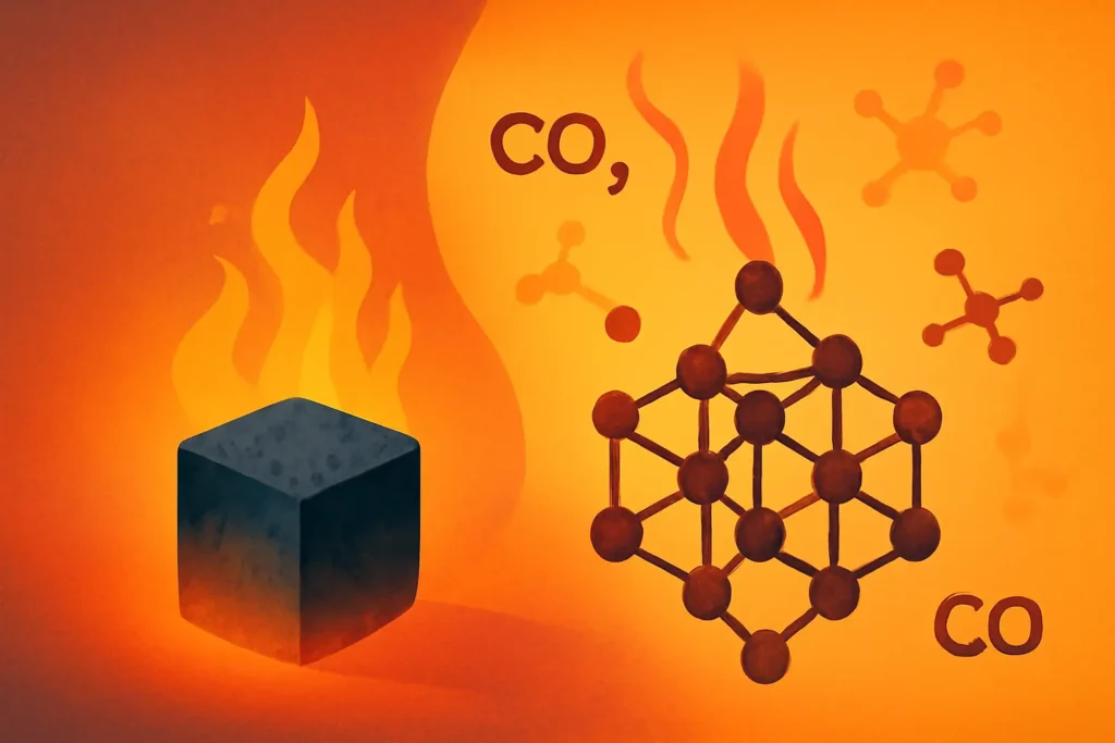 A detailed technical visual explaining the scientific principles—density, moisture, volatile matter—that define true premium shisha charcoal quality.